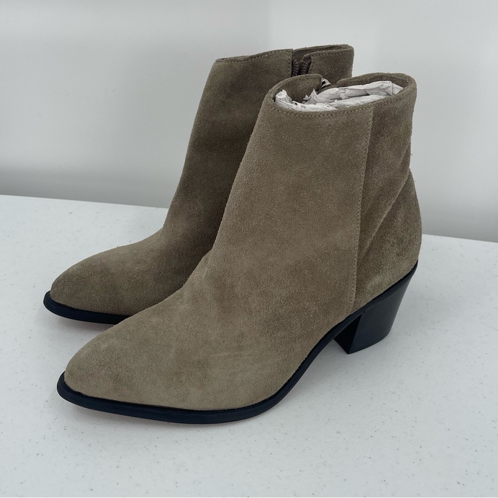 Able Dorset Leather mushroom tan ankle booties